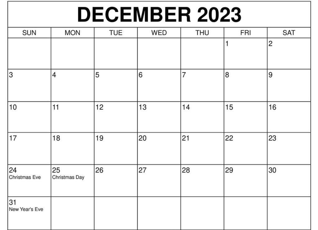 Important Days in December 2023