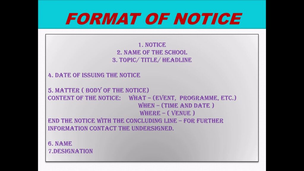 Notice writing format 1